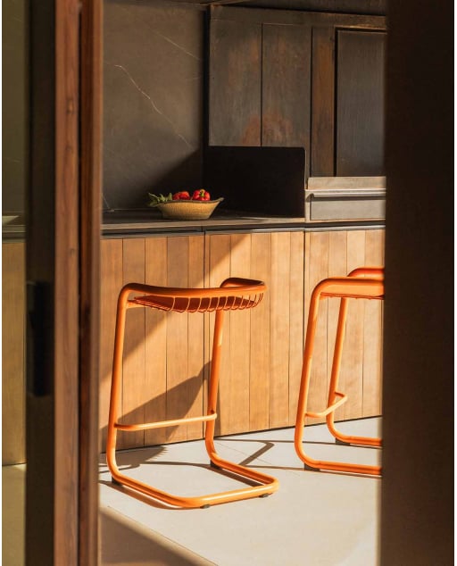 Tabouret Haut d'Extérieur en Métal Biaritz