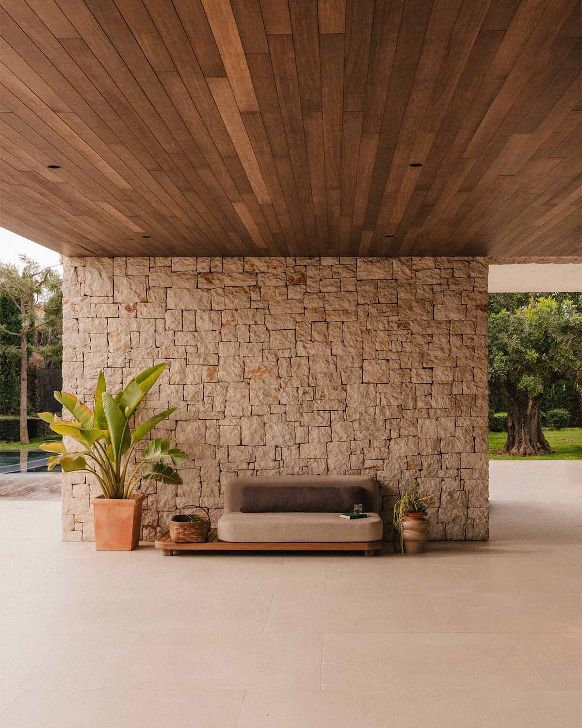 Module de Canapé Modulable pour Canapé de Jardin 2 Places avec Table d'Appoint en Bois d'Acacia et Tissu Redik, image de la gelerie 2