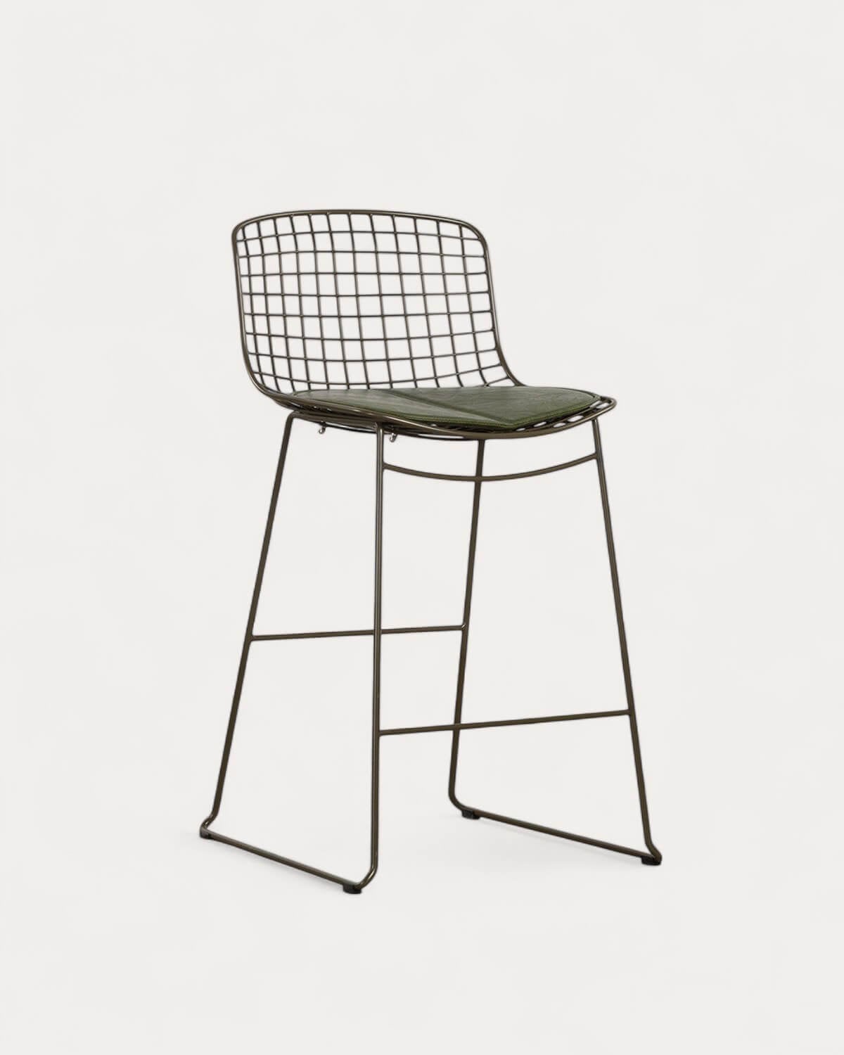 Tabouret Haut en Métal (66 cm) Dossier Bas Aras, image de la gelerie 1