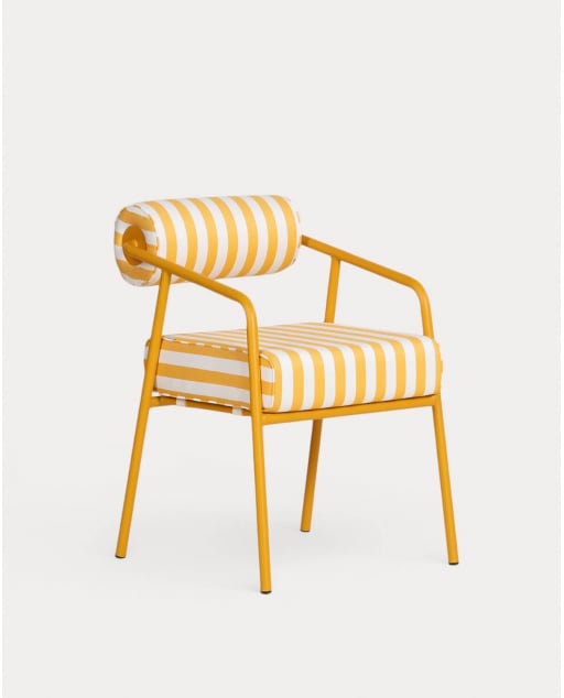 Pack 4 Chaises d'Extérieur en Métal et Tissu Mitha