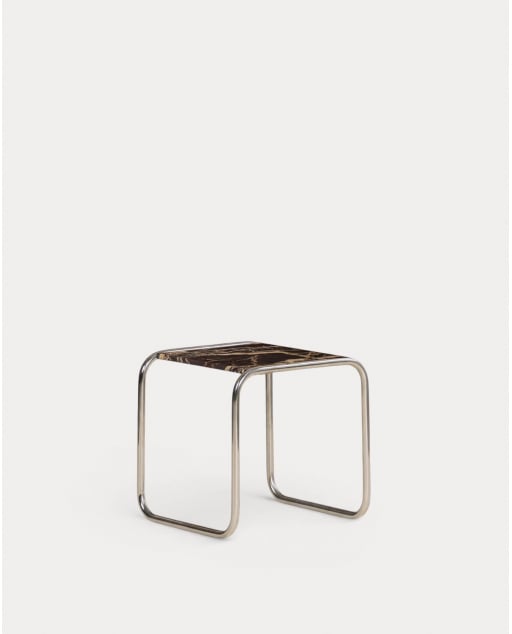 Table d'Appoint Carrée en Marbre et Métal (40x40 cm) Nansa