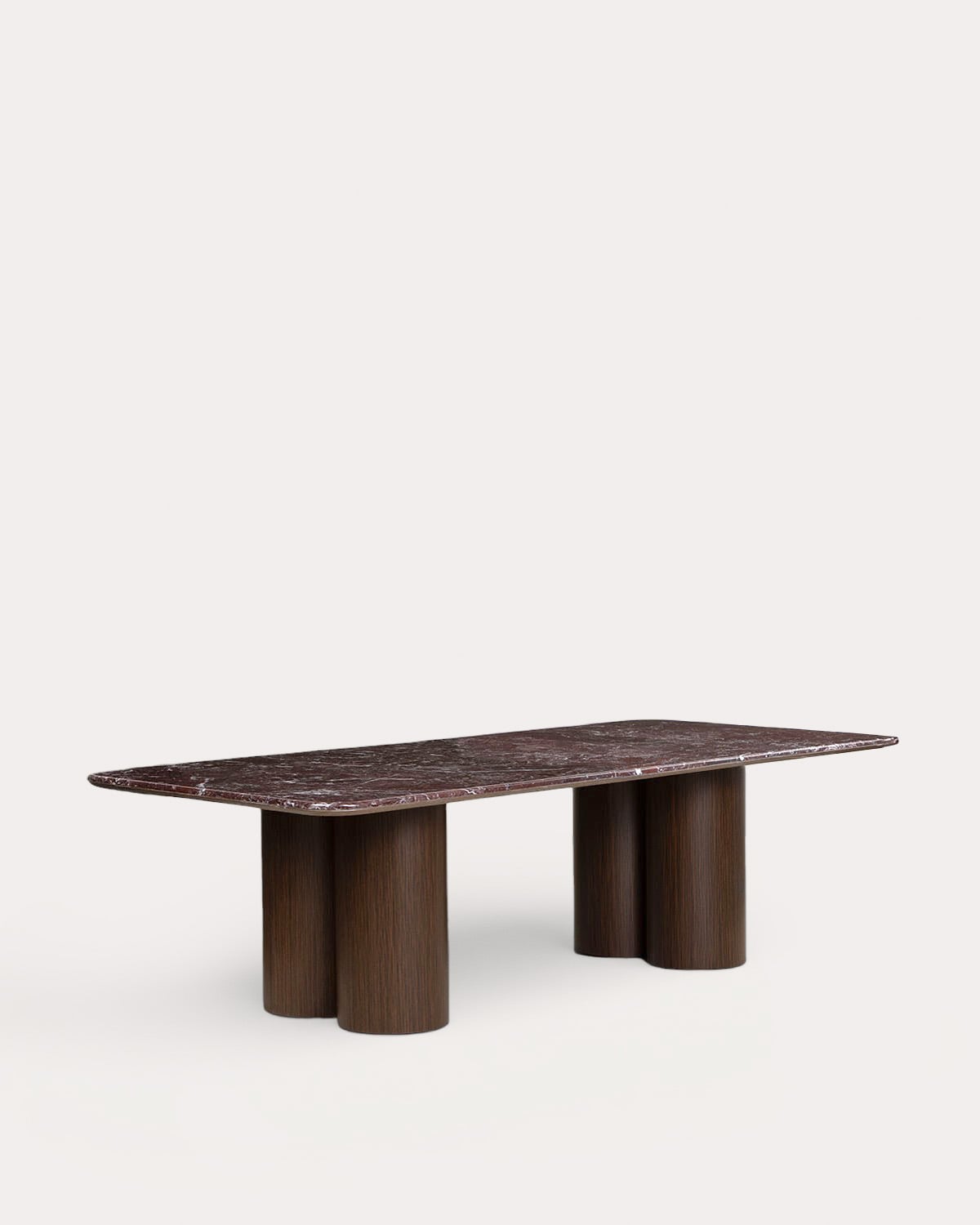 Table de Salle à Manger Rectangulaire en Marbre et Bois (240x110 cm) Aegir, image de la gelerie 1