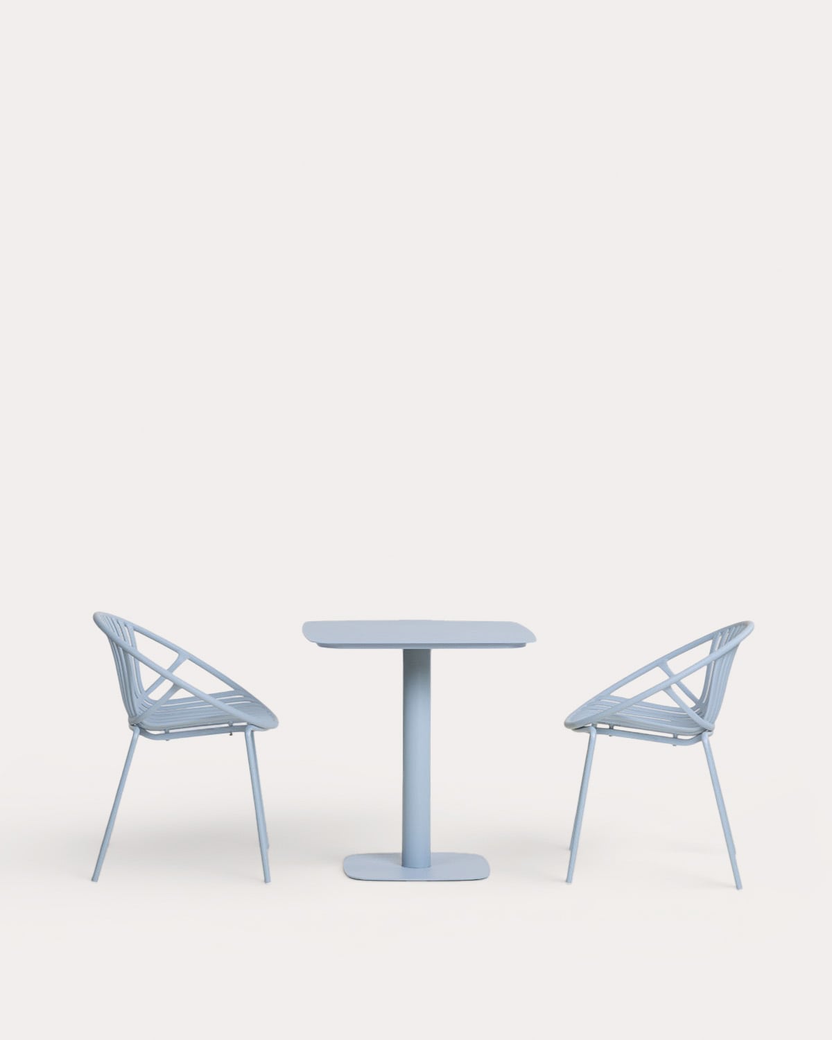 Ensemble Table Carrée en Métal Zoilo (70x70 cm) et 2 Chaises d'Extérieur en Polypropylène Anier, image de la gelerie 2