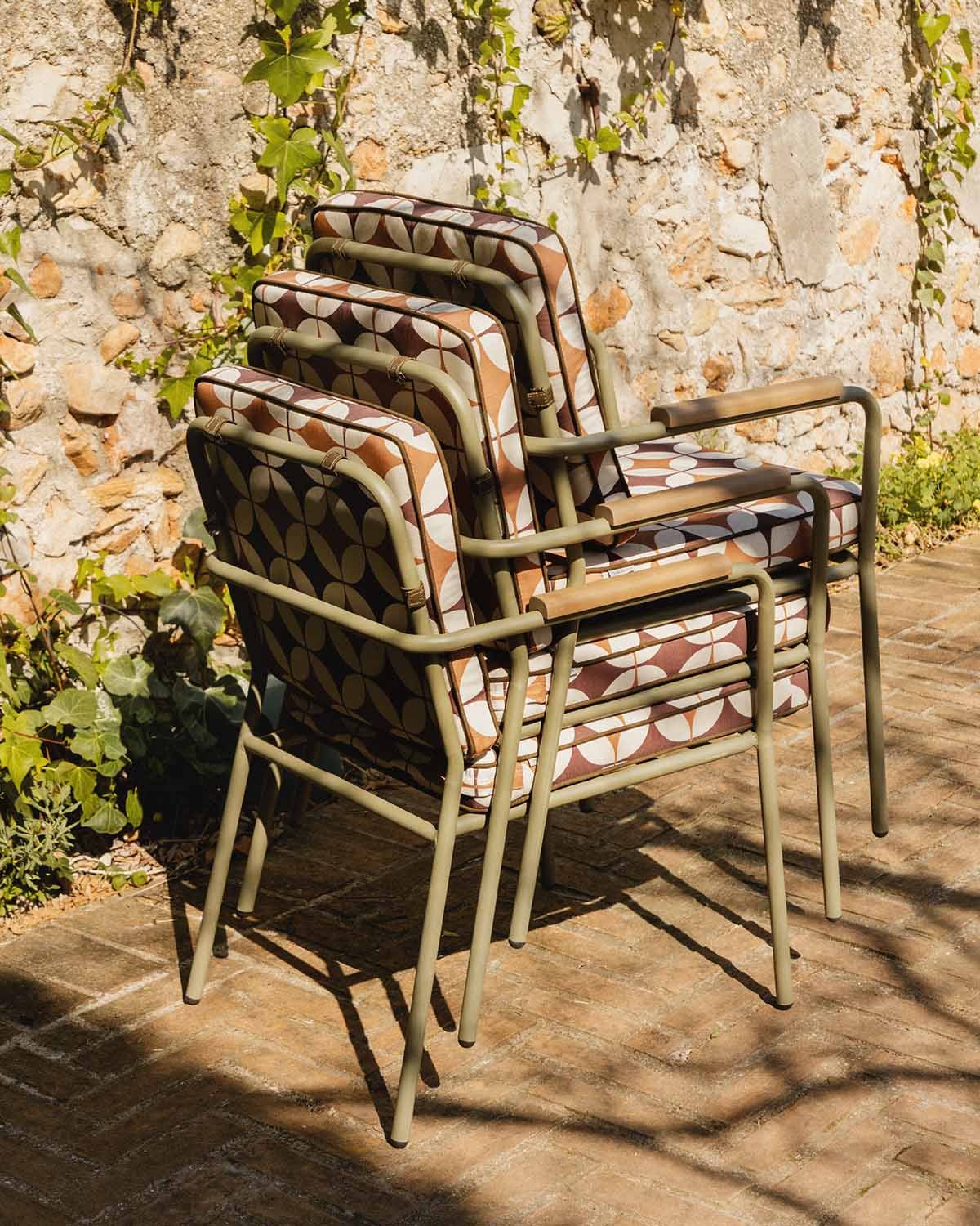 Pack 2 Chaises d'Extérieur en Métal et Tissu Edimbra, image de la gelerie 3