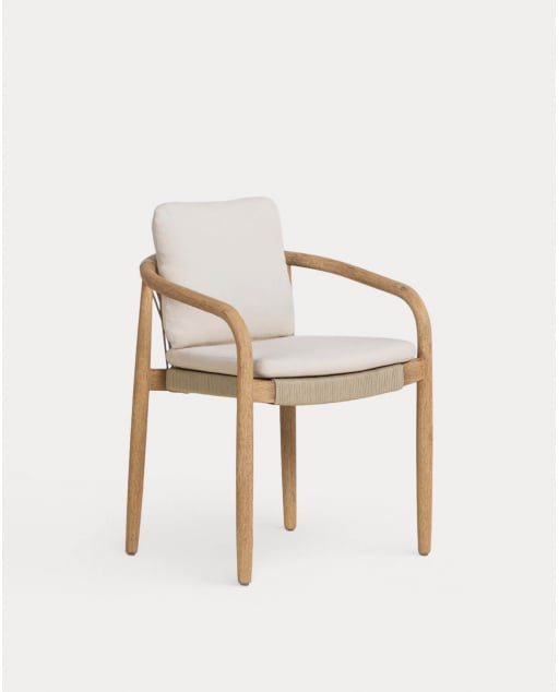 Chaise d'Extérieur en Bois d'Acacia Loli avec Coussin