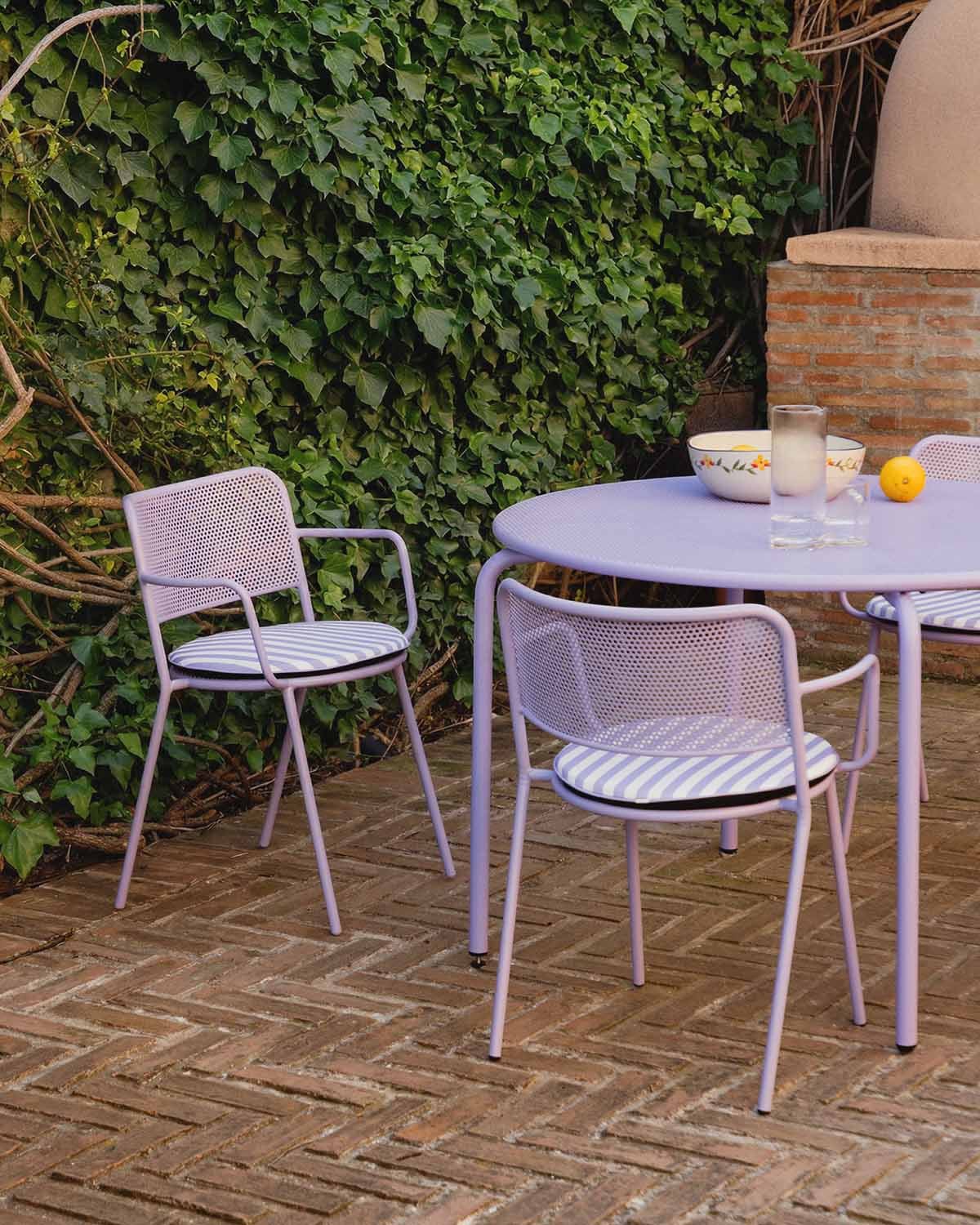 Pack 2 Chaises d'Extérieur avec Accoudoirs en Métal Dorothea, image de la gelerie 2