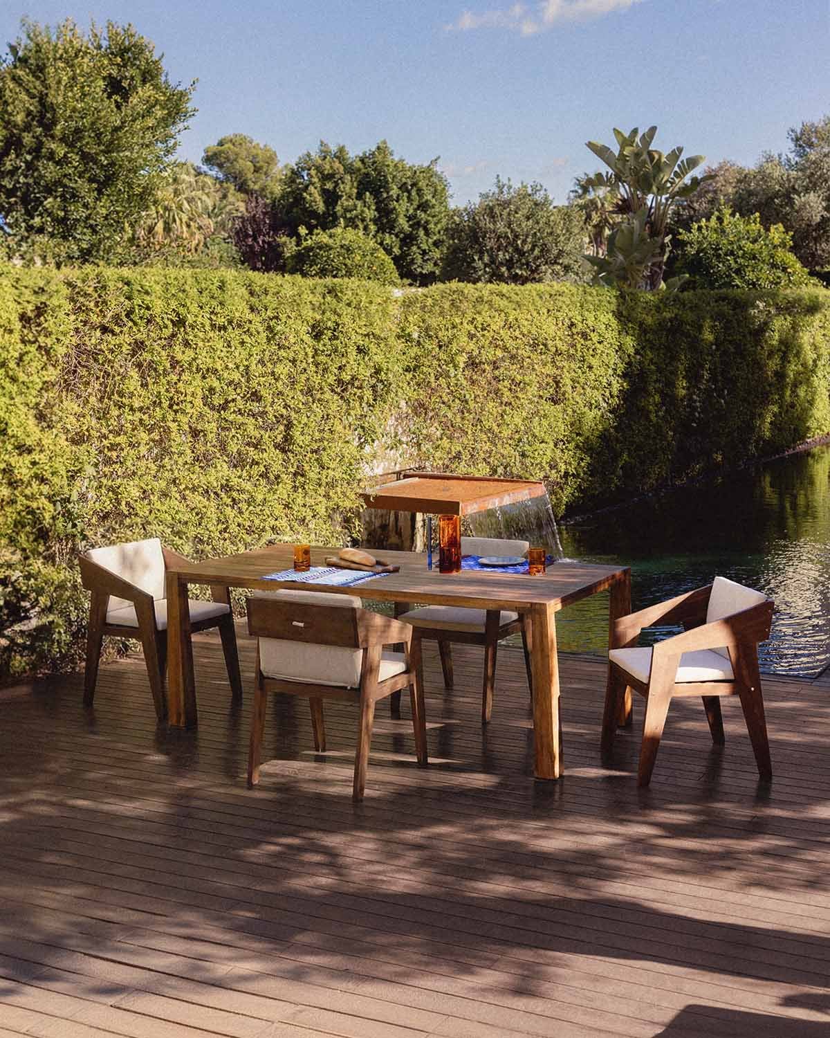 Table d'Extérieur Rectangulaire en Bois de Manguier (200x100 cm) Brody, image de la gelerie 2