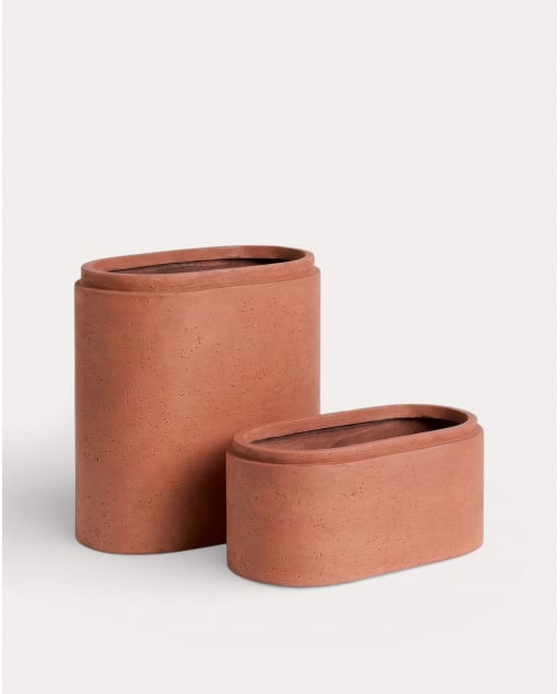 Ensemble de 2 Jardinières Allongées en Ciment Bieito