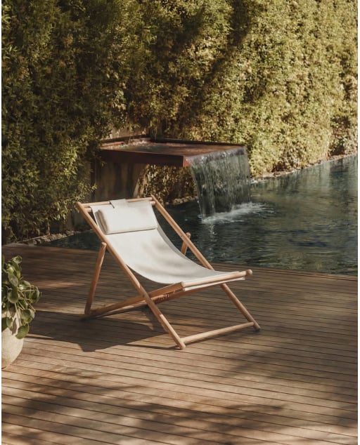 Hamac Inclinable en Bois d'Eucalyptus et Tissu Elnes