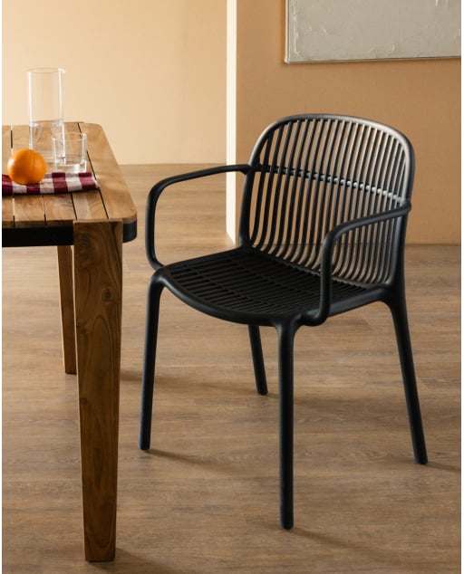 Chaise de Salle à Manger en Polypropylène avec Accoudoirs Aisha