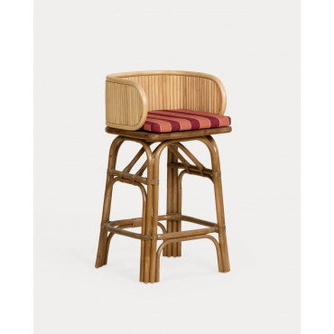 Pack de 4 Tabourets Hauts en Rotin Naturel (75 cm) Dozza Rotin Naturel - The Masie