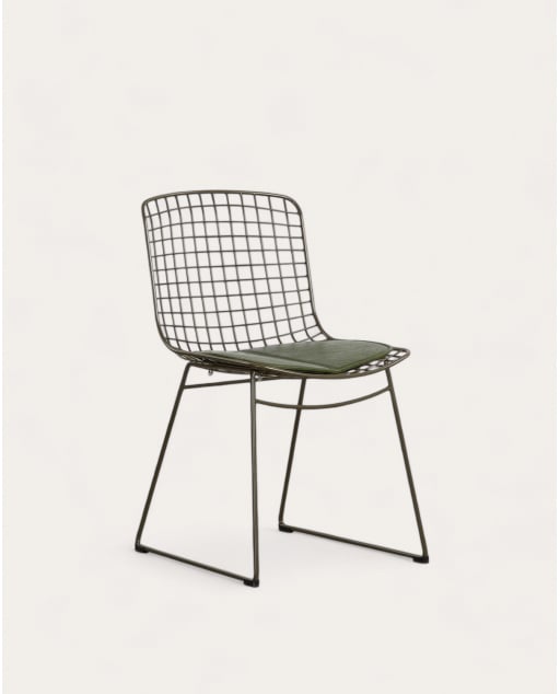 Chaise de Salle à Manger en Acier Aras Dossier Haut - Vert Nori