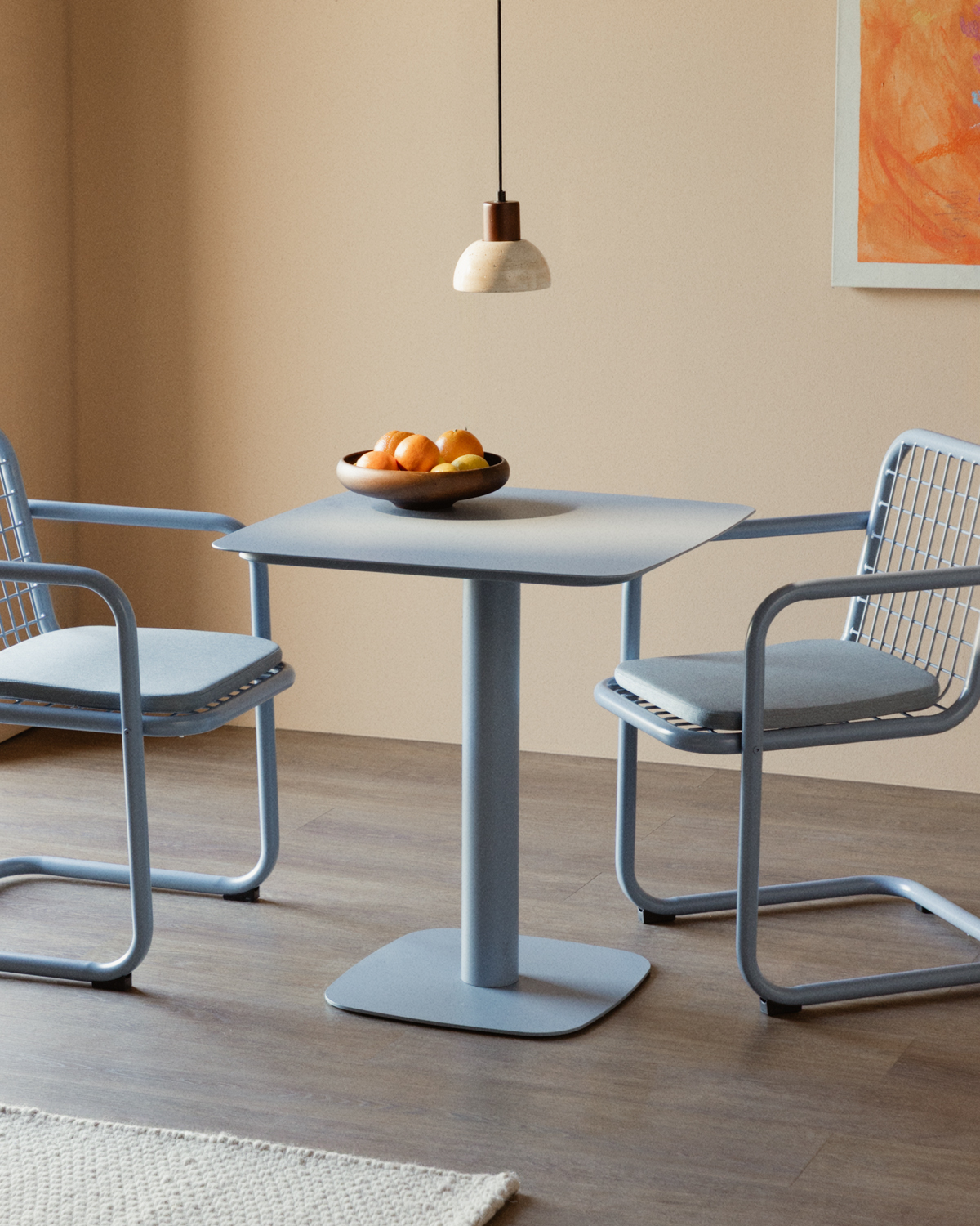 Table de salle à manger carrée 70x70 cm en métal Zoilo, image de la gelerie 2