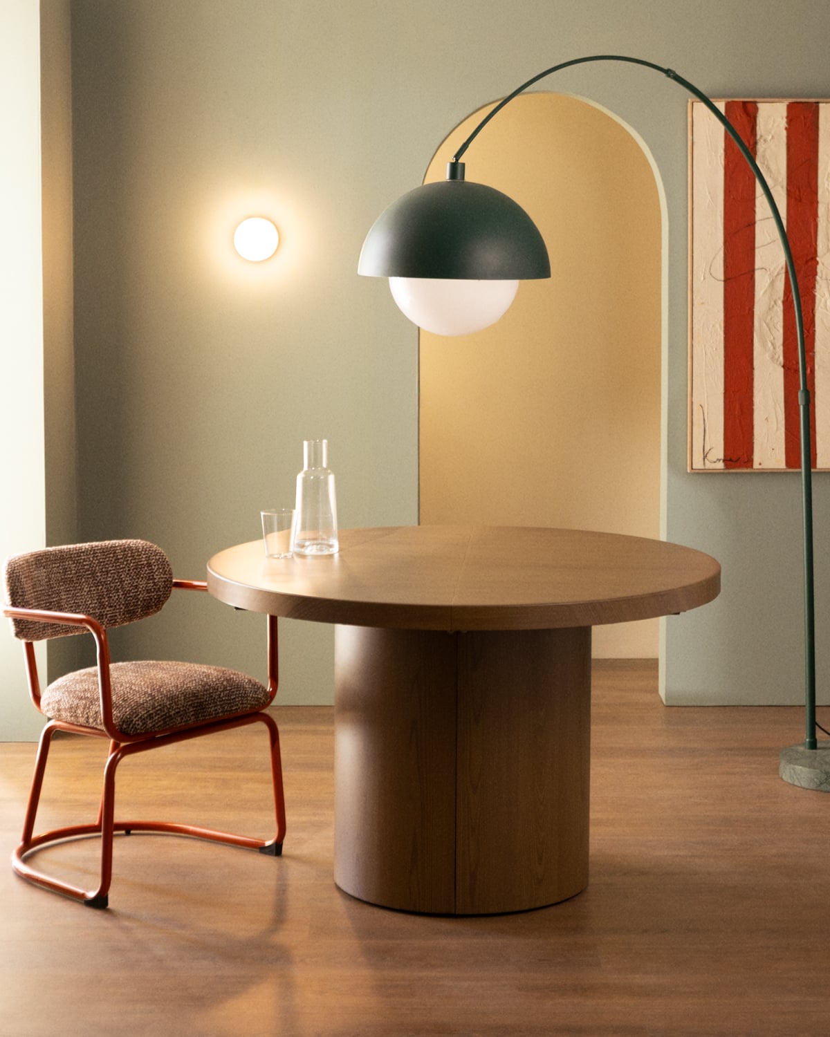 Table de Salle à Manger Ronde Extensible en Métal (Ø120-240x120 cm) Beca, image de la gelerie 2