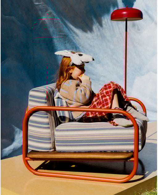 Fauteuil de Jardin en Métal et Tissu Ahrus