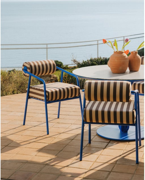 Chaise d'Extérieur en Métal et Tissu Mitha