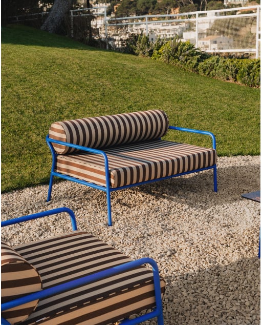 Canapé de Jardin 2 places en Métal et Tissu Mitha
