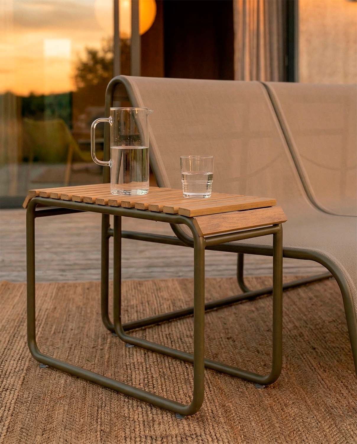 Ensemble Canapé de Jardin 2 Places avec 2 Tables d'Appoint en Aluminium Dreisi, image de la gelerie 3