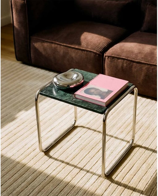 Table d'Appoint Carrée en Marbre et Métal (40x40 cm) Nansa