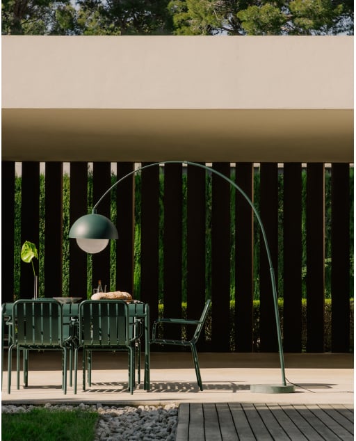 Lampadaire en Métal et Marbre Vivier