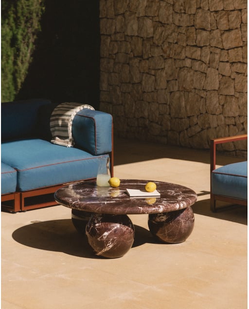 Table Basse Ronde d'Extérieur en Béton (Ø100 cm) Nuza