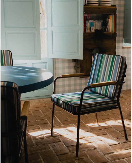 Chaise de Salle à Manger en Métal et Tissu Edimbra