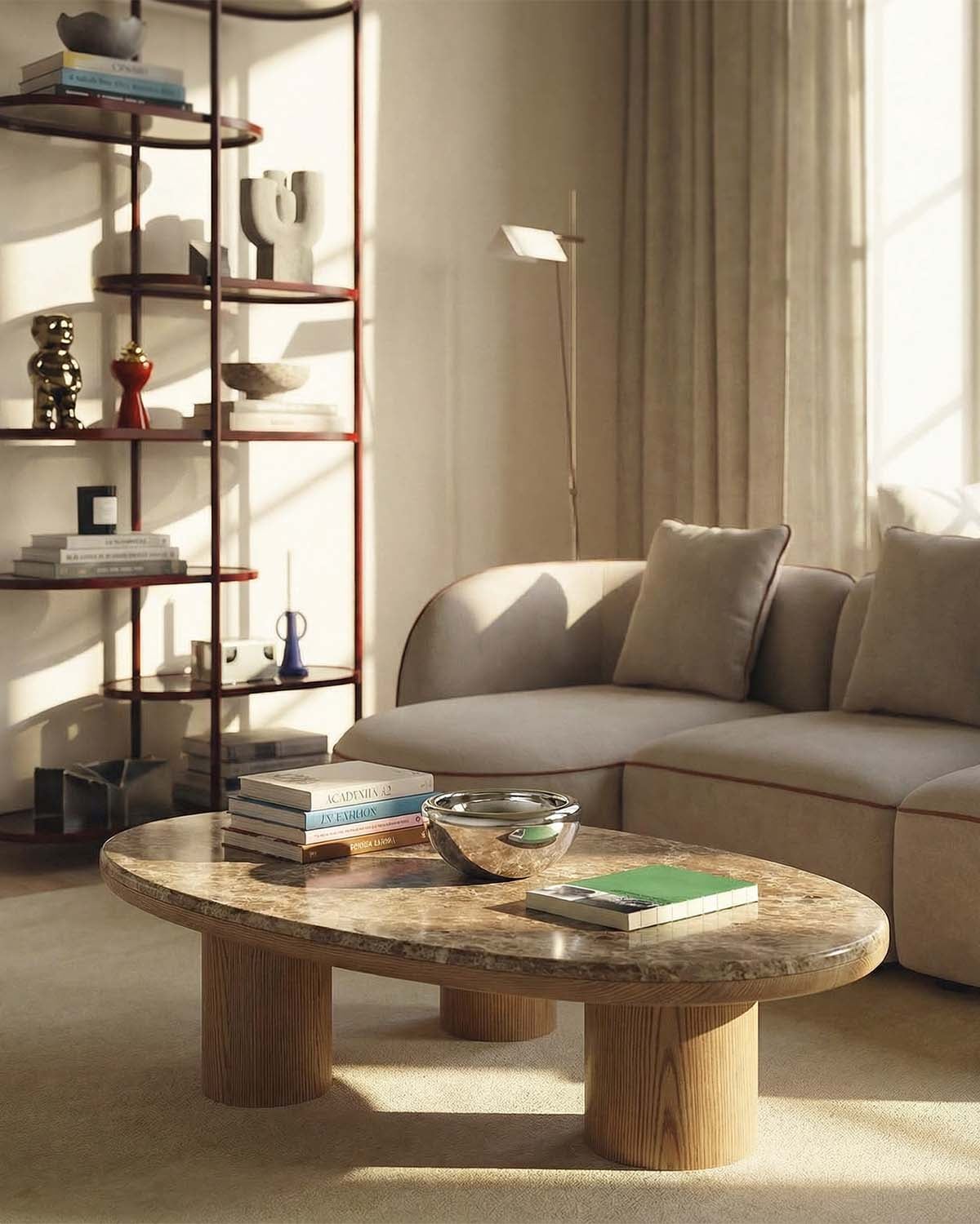 Table Basse en Marbre et Bois (120x80 cm) Thomy, image de la gelerie 2