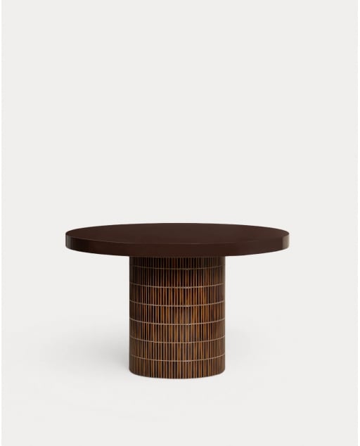 Table Ronde d'Extérieur en Béton (Ø120 cm) Banus - Marron Chocolat