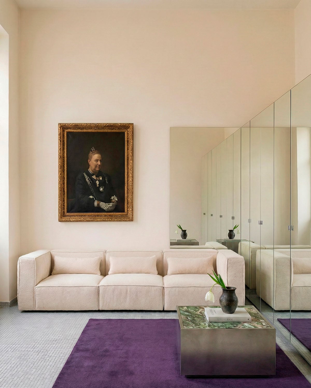 Canapé modulable 3 pièces avec 2 fauteuils d'angle en tissu Bouclé Kilhe, image de la gelerie 2