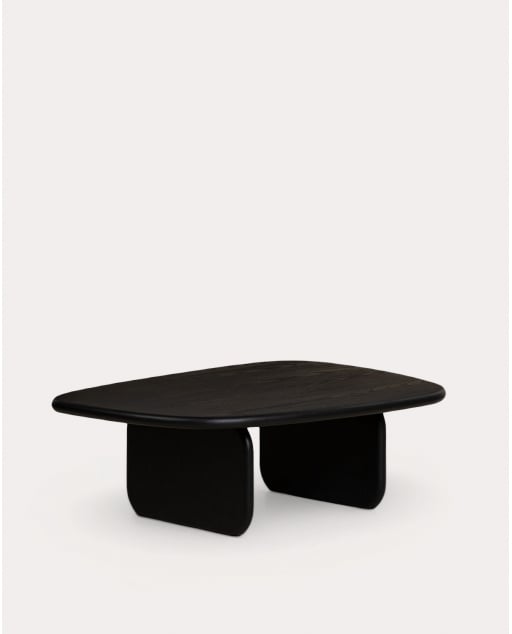 Table Basse Rectangulaire en Bois de Pin et Bois d'Orme (110x80 cm) Kuroen - Bois de Manguier Noir