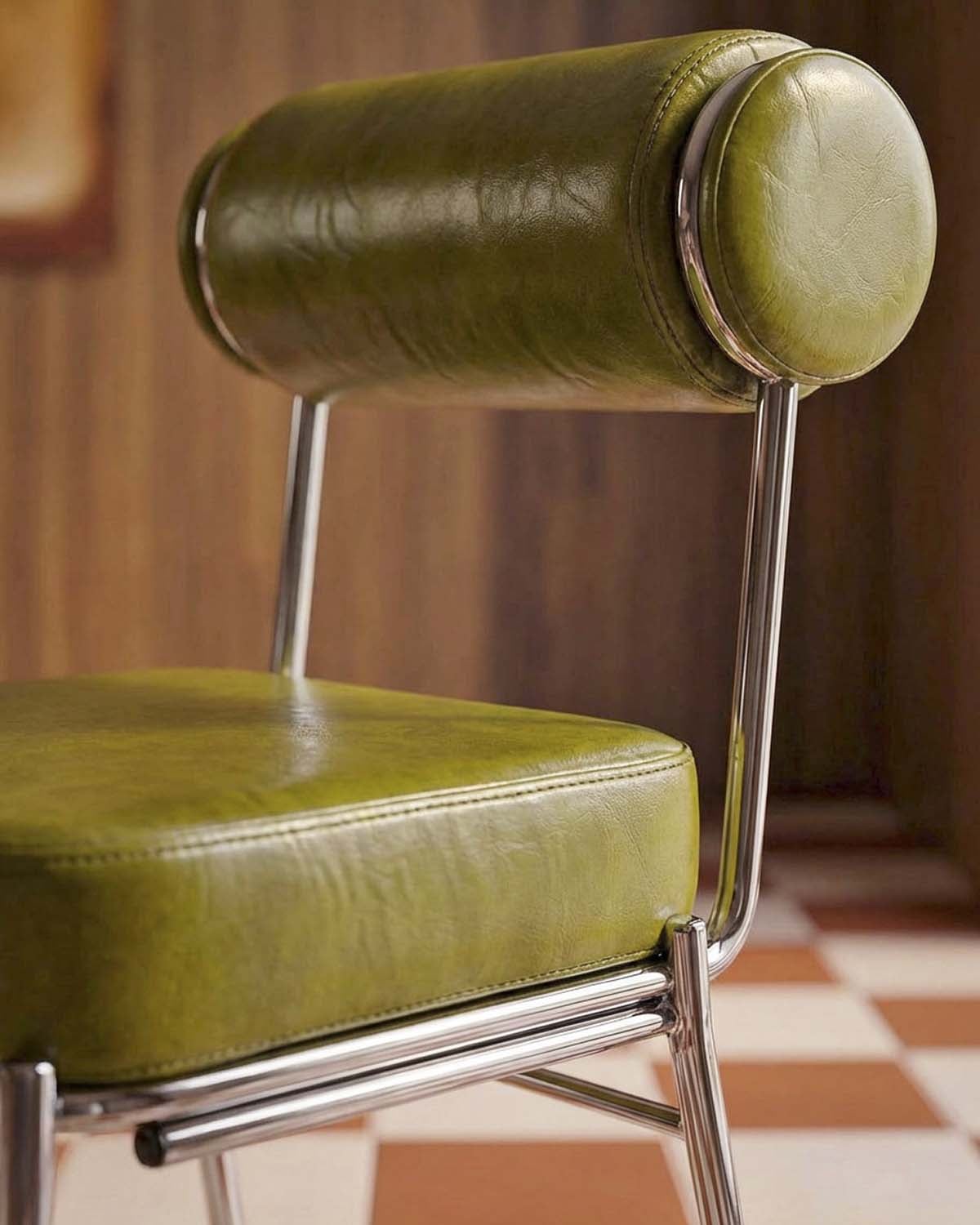 Chaise de Salle à Manger en Similicuir et Métal Elin, image de la gelerie 3