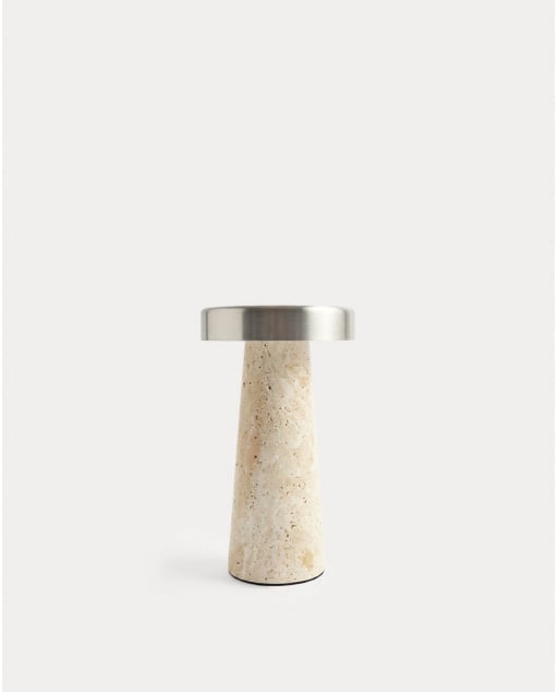 Lampe de Table d'Extérieur sans Fil à LED en Marbre et Métal Mysha
