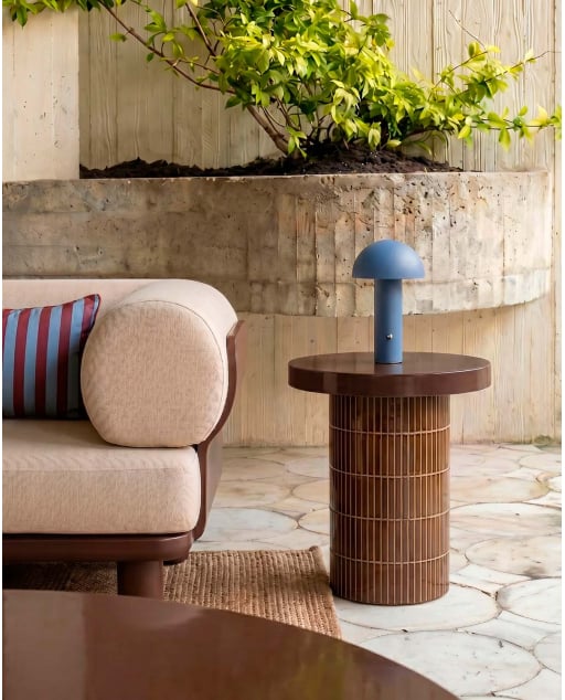 Table d'Appoint Ronde d'Extérieur en Ciment (Ø45 cm) Banus