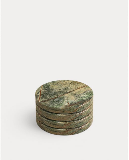 Set de 4 Sous-Verres Ronds en Marbre (Ø10 cm) Minao