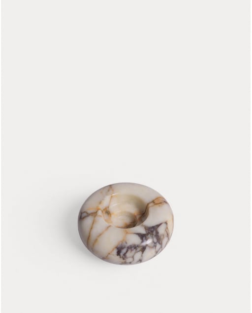 Porte-bougie rond Ø9 cm en marbre Menera