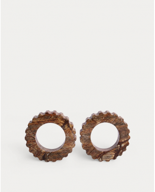 Lot de 2 ronds de serviette Ø5 cm en marbre Neidka