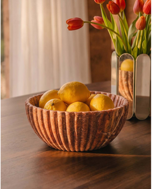 Coupe décorative Ø26,5 cm en marbre Agadir