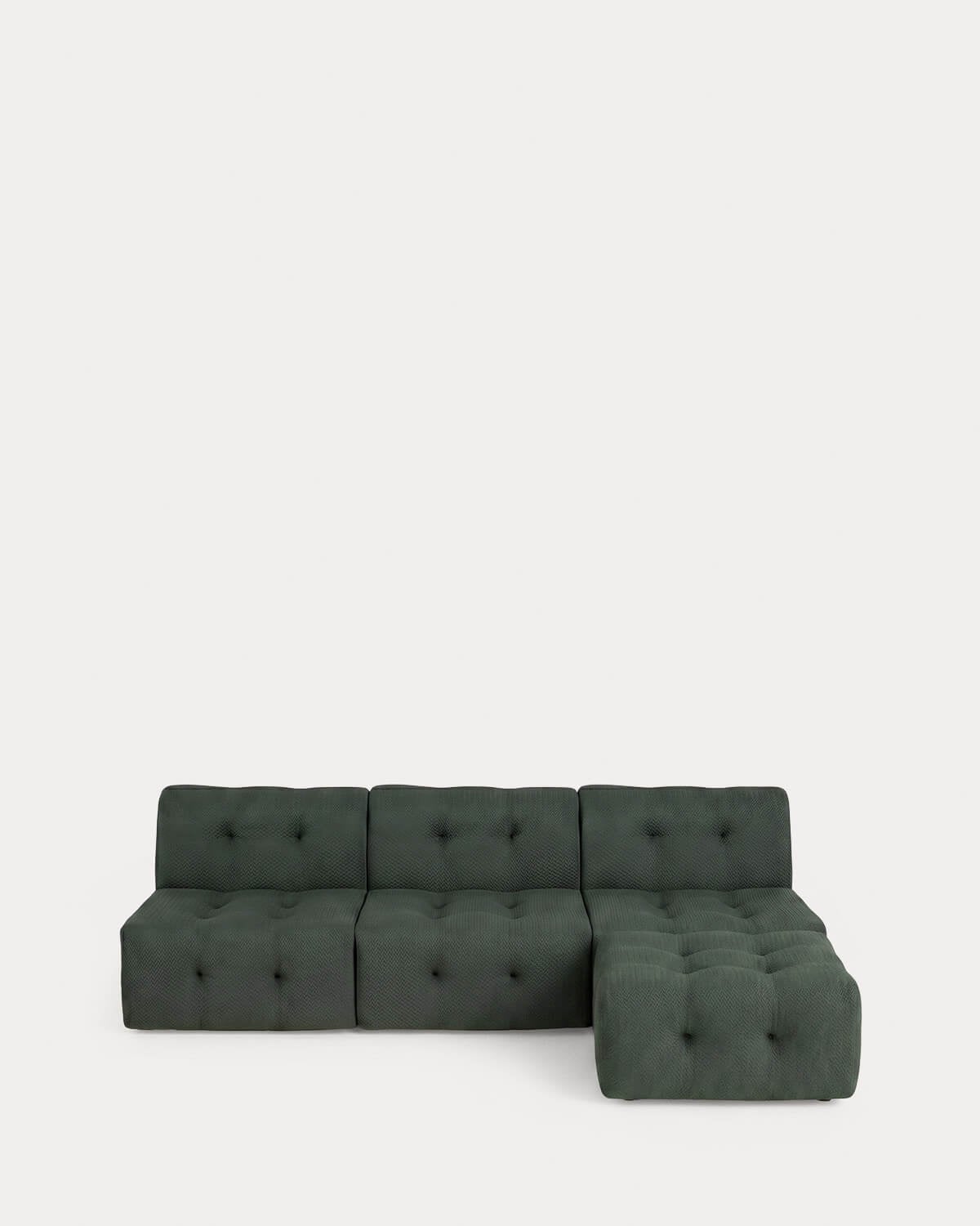 Canapé Modulaire 3 Pièces sous Vide avec Module Central et Pouf en Tissu Nahual, image de la gelerie 1