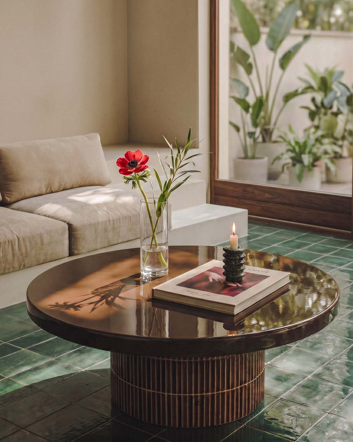 Table Basse Ronde en Ciment (Ø90 cm) Banus, image de la gelerie 2