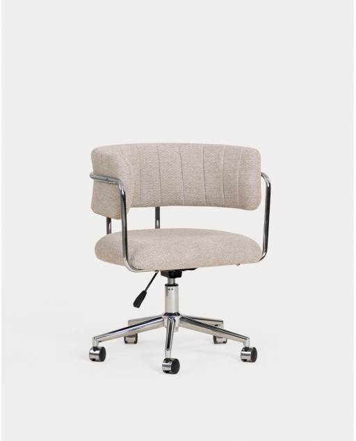 Chaise de bureau réglable en métal et tissu Petra
