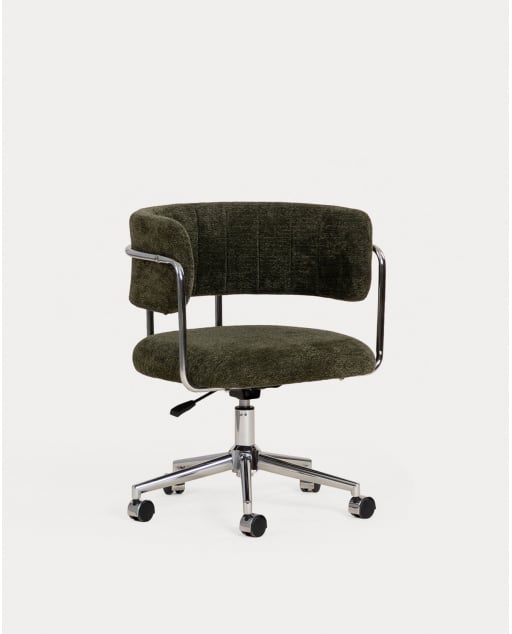 Chaise de Bureau Réglable en Métal et Tissu Petra