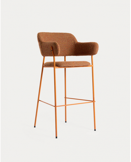 Pack 4 tabourets de bar en tissu et métal Stana
