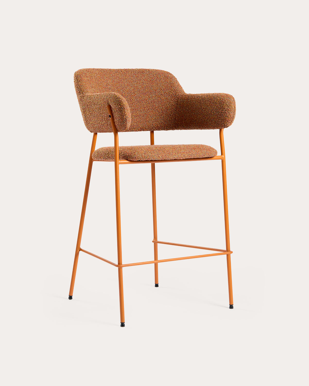 Lot de 4 tabourets hauts en tissu et métal Stana, image de la gelerie 1