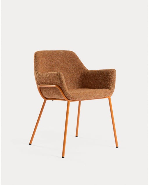 Chaise de Salle à Manger avec Accoudoirs en Tissu et Métal Oisin