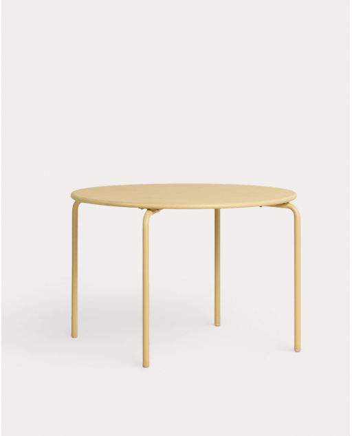 Table Ronde d'Extérieur en Métal (Ø110 cm) Dorothea - Jaune Wheat