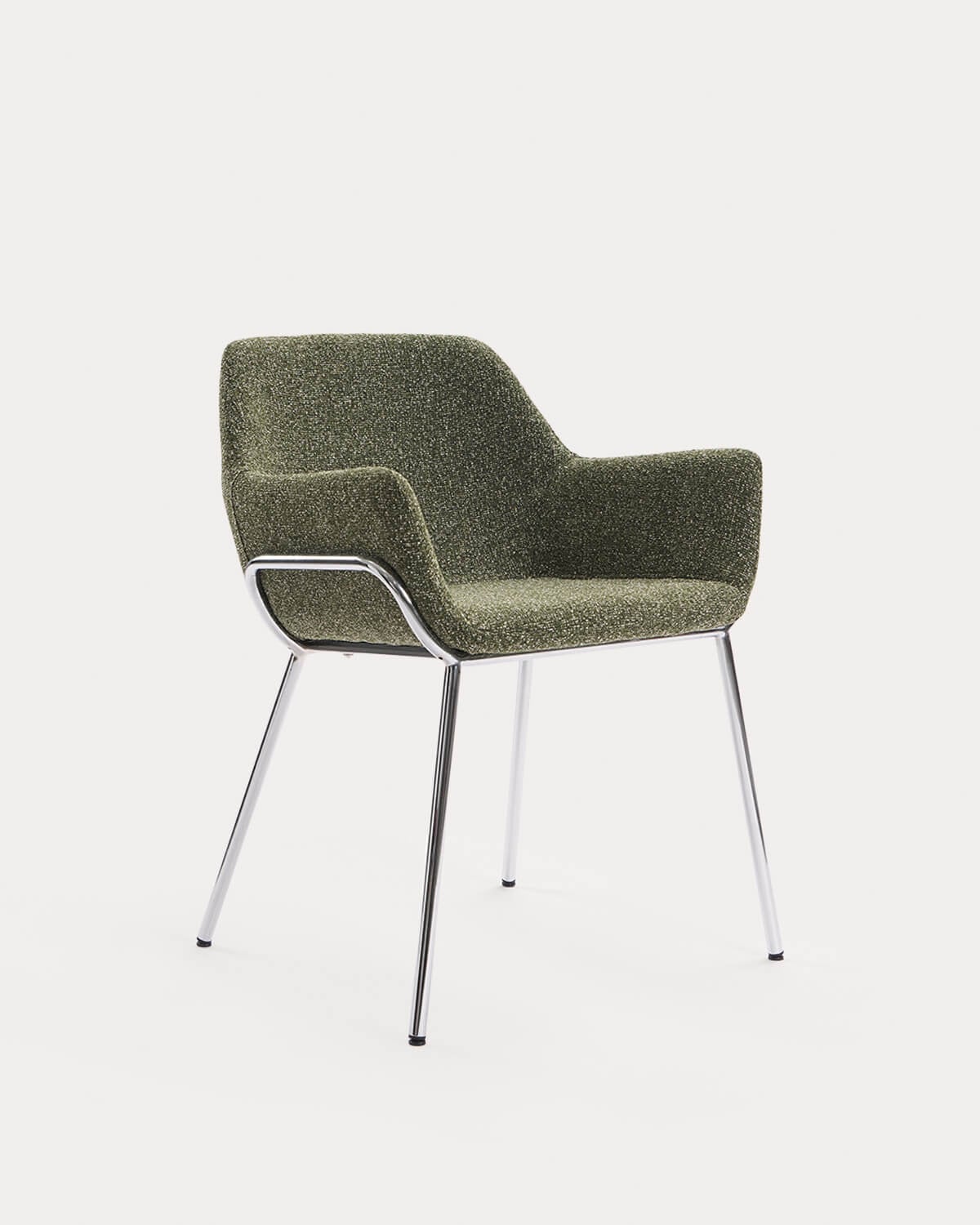 Pack de 4 chaises de salle à manger avec accoudoirs en tissu et métal Oisin, image de la gelerie 1