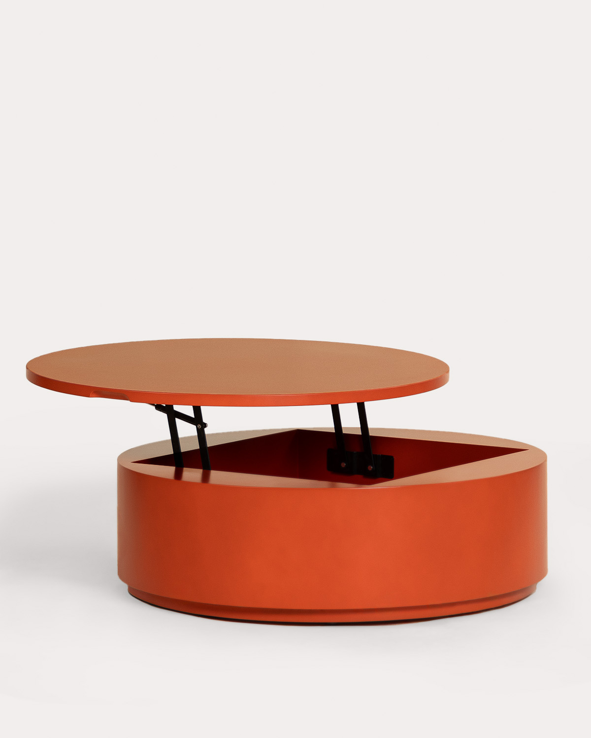 Table basse ronde à plateau relevable Ø90 cm en bois Maele, image de la gelerie 1