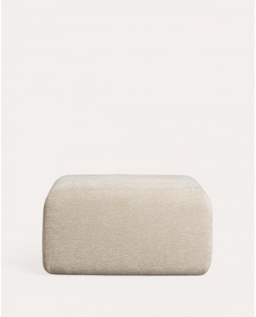 Module pouf en tissu sous vide pour canapé modulaire Rhys - Beige Seashell