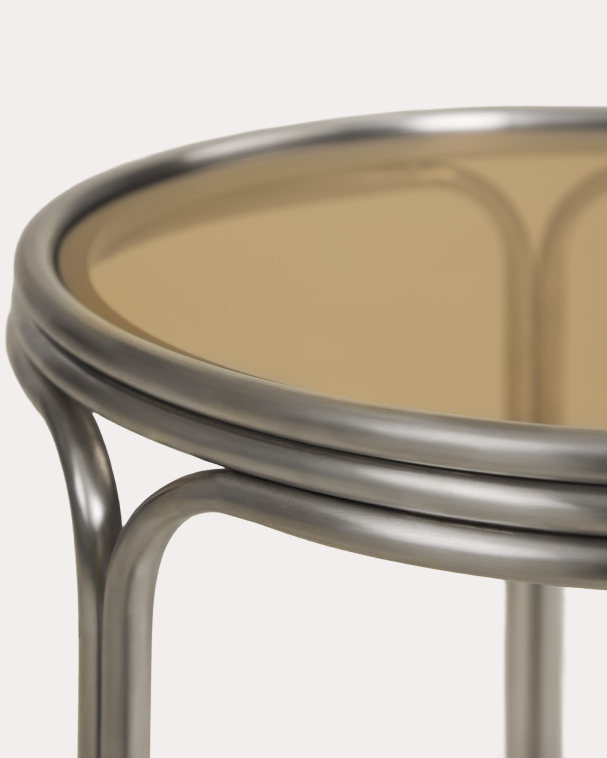 Table d'Appoint Ronde en Métal et Verre Trempé (Ø40 cm) Massia, image de la gelerie 5