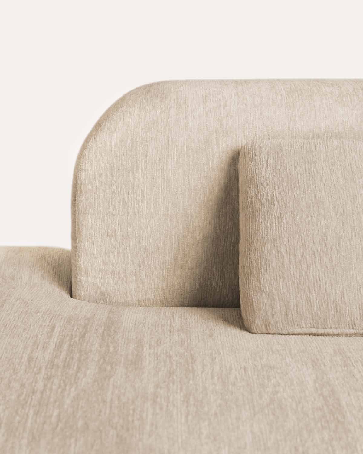 Canapé Méridienne Modulaire Emballé sous Vide avec Pouf en Tissu Rhys, image de la gelerie 4